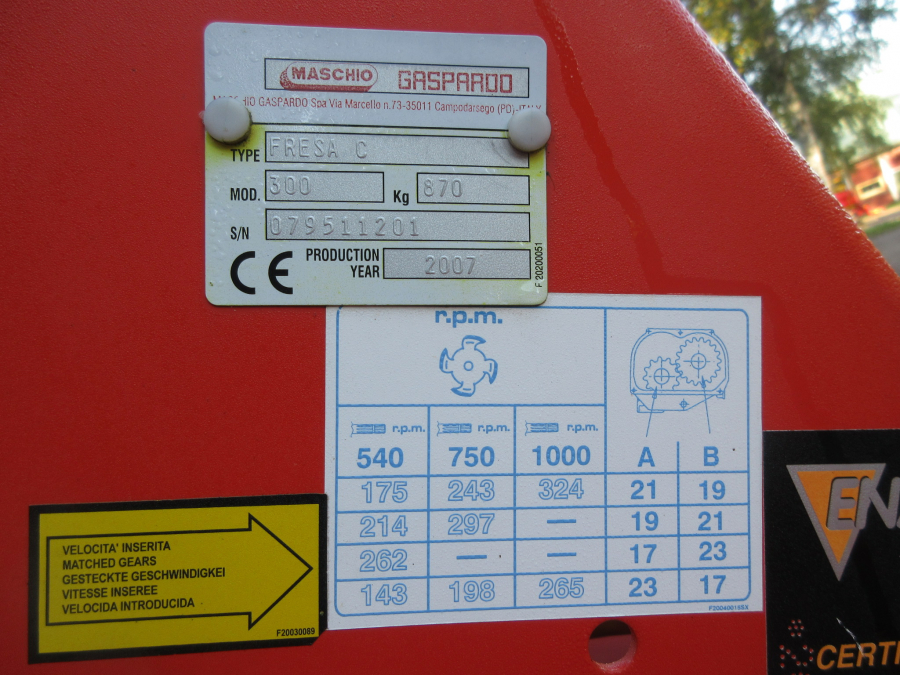 5441 Maschio rotary cultivator tiller 3 m 